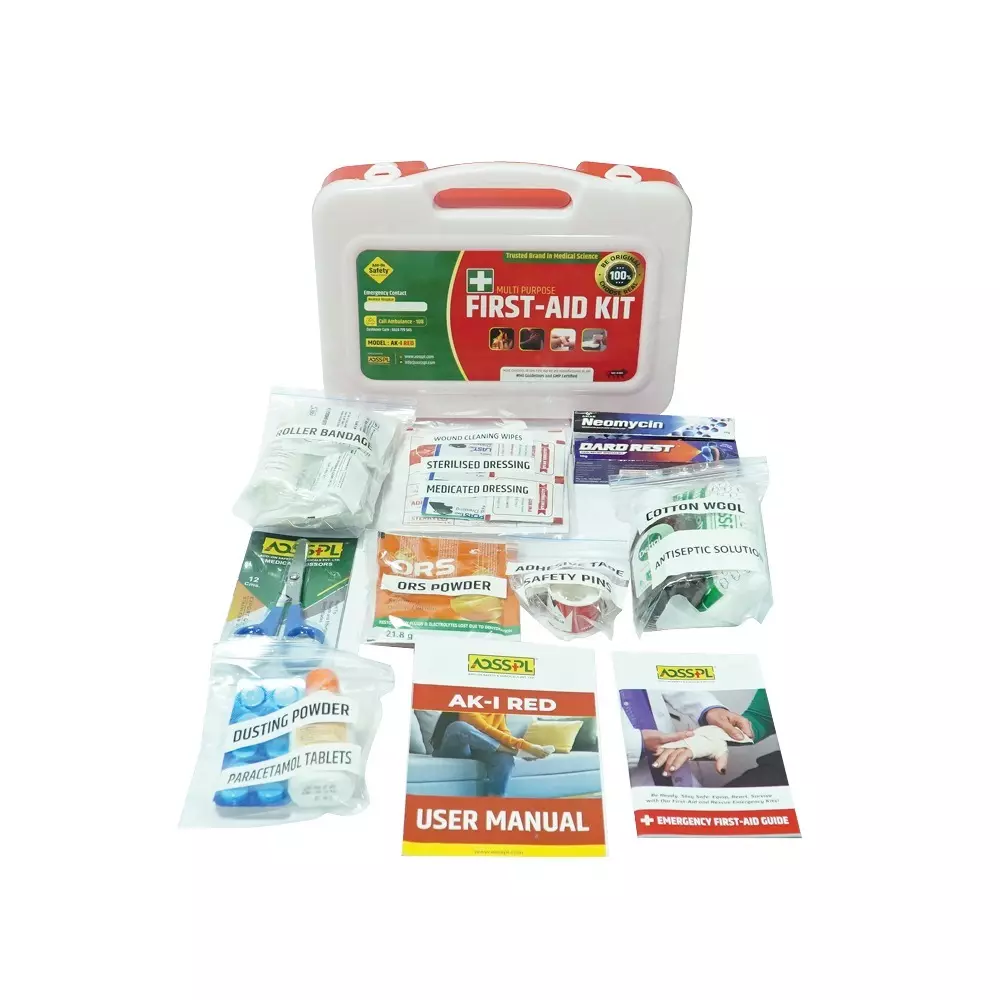 AOSSPL Red AK-I RED GMP Certificate First Aid Kit