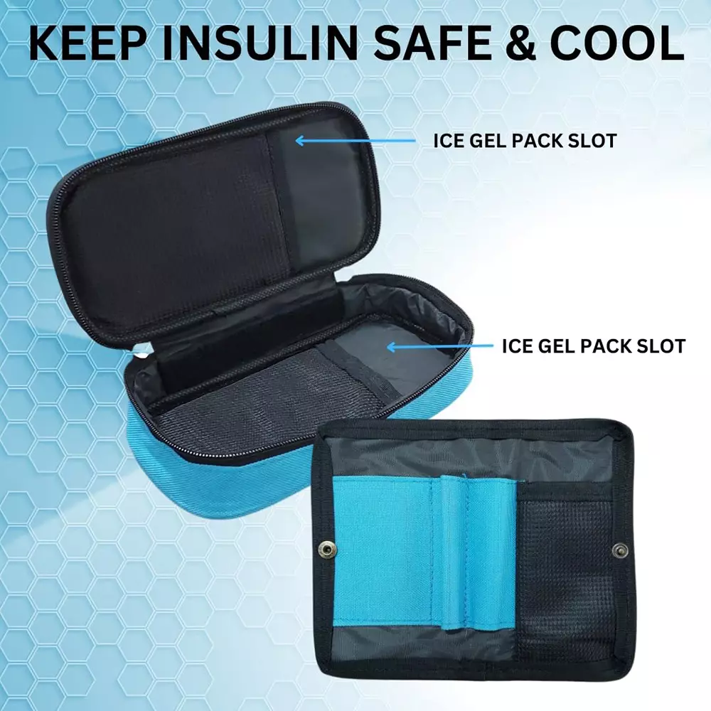 FAIRBZPS Insulin Cooling Travel Pouch with Two Ice Gel Pack Keep Insulin Safe and Cool for 6 to 8 Hr