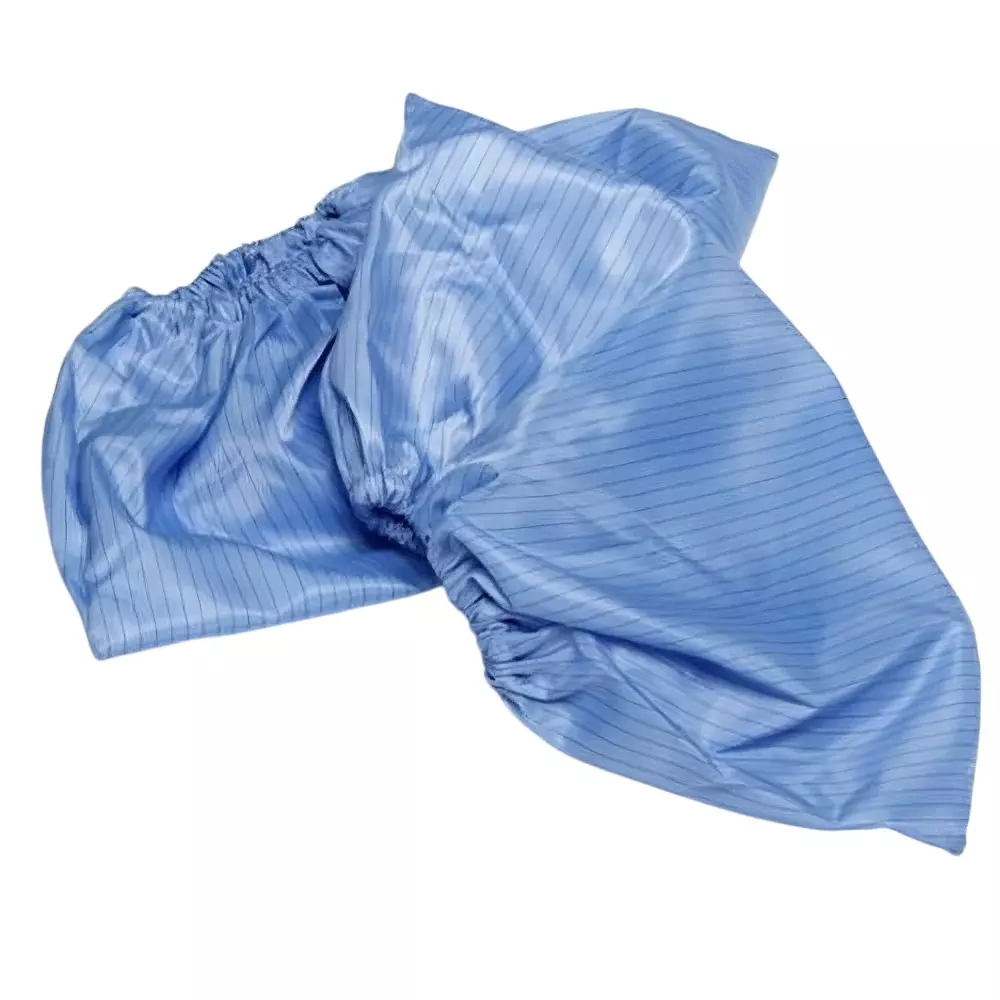 GLOBALSS ESD Washable Shoe Cover 98% Polyester,2% Conductive Yarn Blue Standard (Pack of 10 Pair)