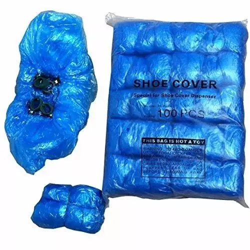 GLOBALSS Semi Automatic Shoe Cover Polythene Blue (Pack of 50 Pair)