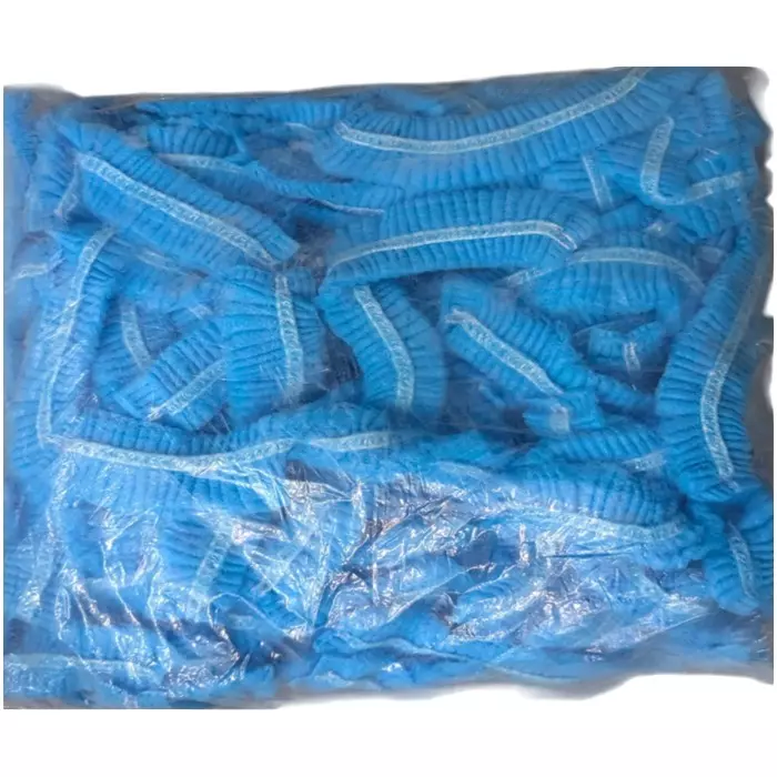 Medex M13 Disposable Cap Blue Nonwoven Fabric with White Spunlace, #PCA-05/CCB/100 (Pack of 100 Pcs)