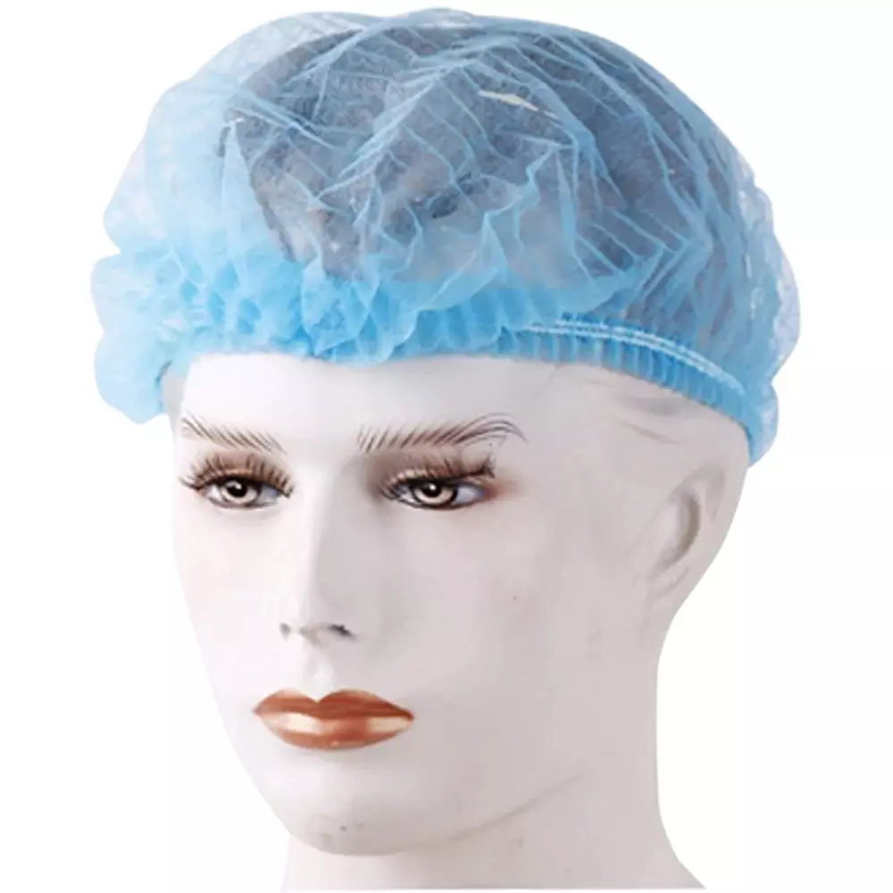 Medex M13 Disposable Cap Blue Nonwoven Fabric with White Spunlace, #PCA-05/CCB/100 (Pack of 100 Pcs)