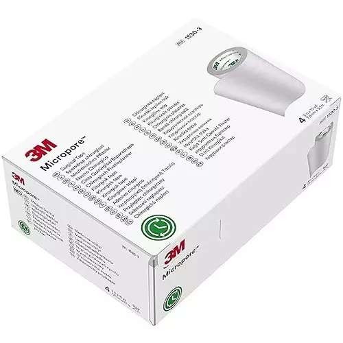 3M BKSIB55 76.2 mm (3 Inch) Micropore Surgical Tape 1530-3 Pack of 4 Pcs