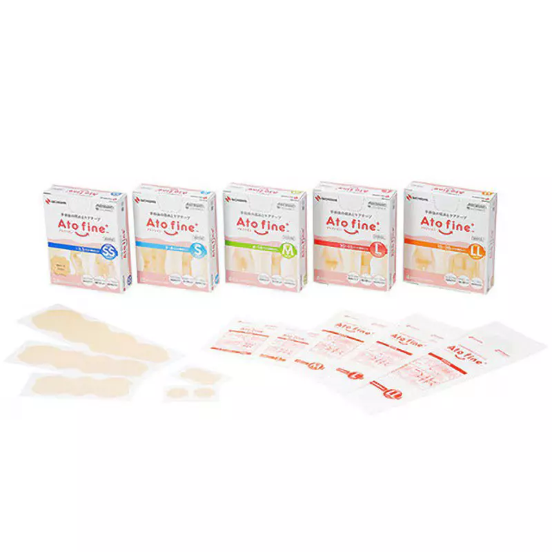 NICHIBAN Atofine TM Scar Care Tape Polyester Fabric 60x214 mm, ATFLL (Pack of 4 Pcs)