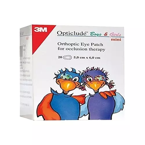 3M Opticlude Orthoptic Junior Eye Patch Size 5x6 cm, 1537 (Pack of 20 Pcs)