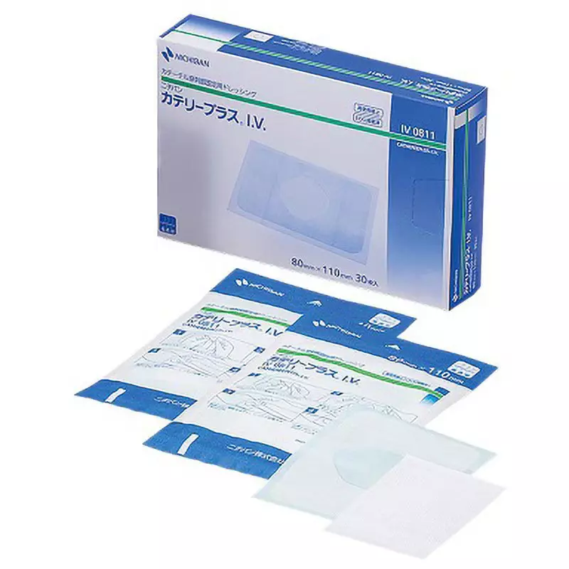NICHIBAN CATHEREEPLUS I.V. Fixing Tape Polypropylene Nonwoven Fabric 60x80 mm, IV0608 (Pack of 35 Pcs)