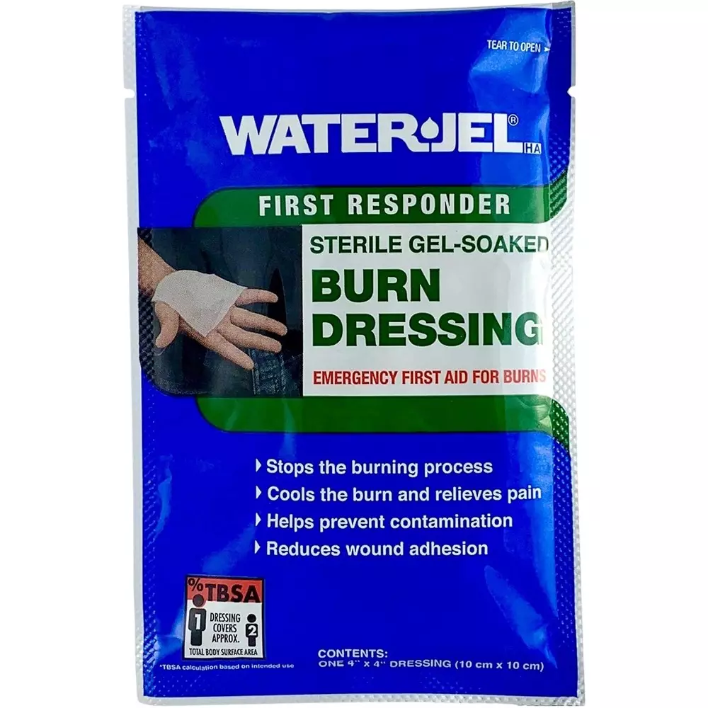 Waterjel Burn Dressing Adhesive Square Sterile White Non-Woven 10.16x10.16 cm Size, (Pack of 20 Pcs)