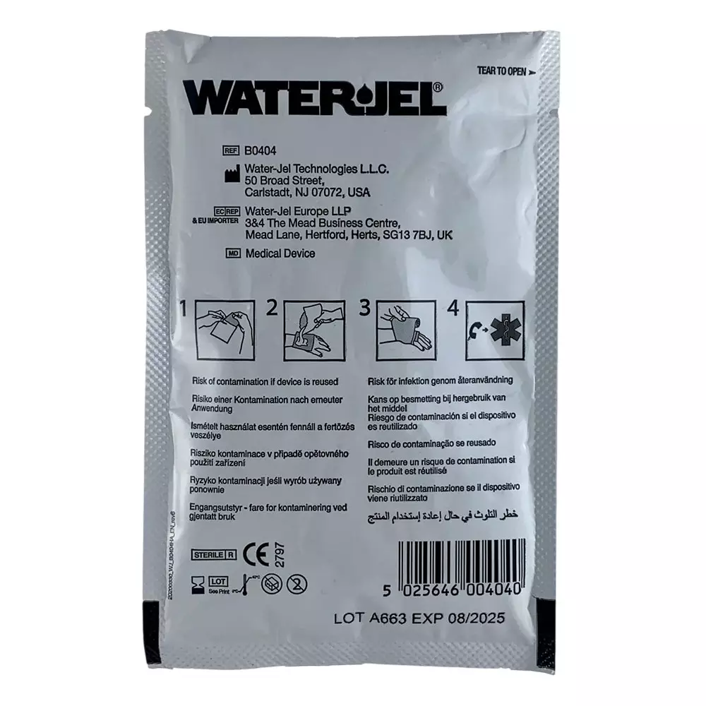 Waterjel Burn Dressing Adhesive Square Sterile White Non-Woven 10.16x10.16 cm Size, (Pack of 20 Pcs)