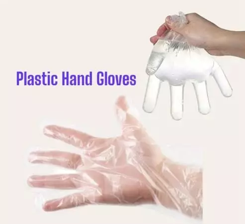 Swavind Disposable Hand Gloves Polyethylene Trandparent Power Free Standard Size (100 Pcs x 120 Box)