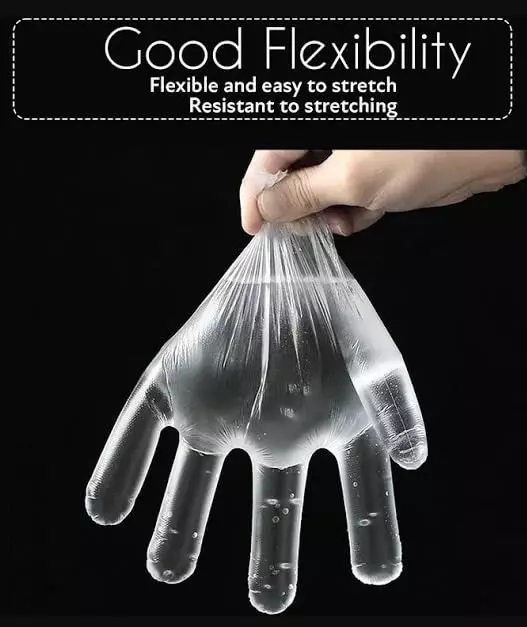 Swavind Disposable Hand Gloves Polyethylene Trandparent Power Free Standard Size (100 Pcs x 120 Box)