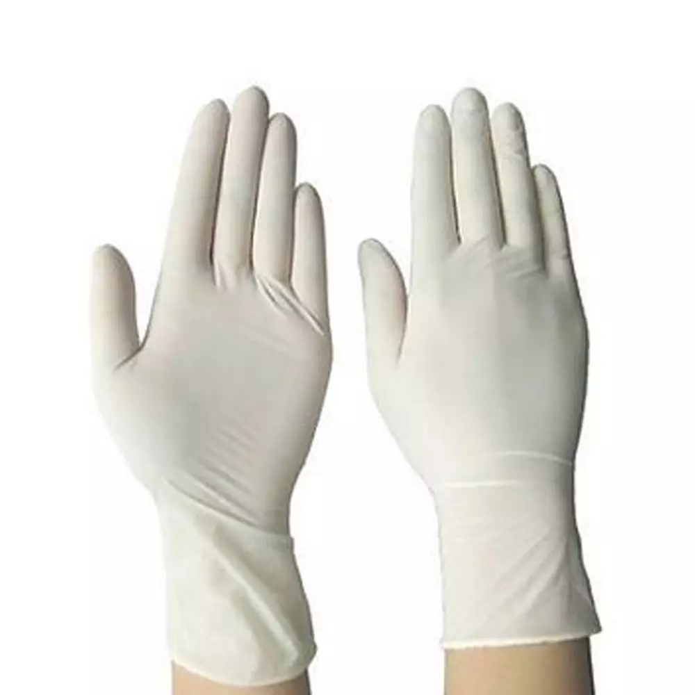 Surgicare Surgical Hand Gloves Rubber White Size L (Pack of 50 Pcs)