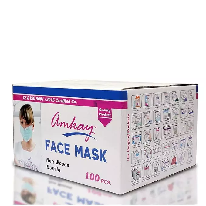 amkay-100-pcs-per-box-3-ply-face-mask-blue-color-non-woven-fabric-for-healthcare-staff-pack-of-30-box