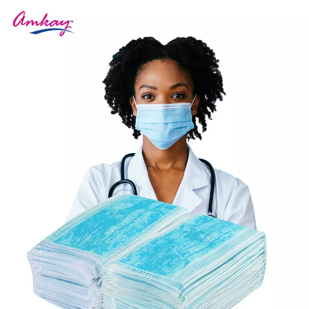amkay-100-pcs-per-box-3-ply-face-mask-blue-color-non-woven-fabric-for-healthcare-staff-pack-of-30-box