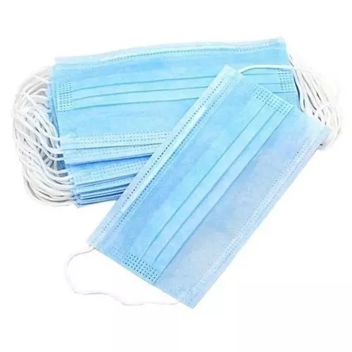 HEAPRO Disposable 3 Ply Face Mask Non-Woven Fabric Blue Universal Size, H-36 (Pack of 5000)