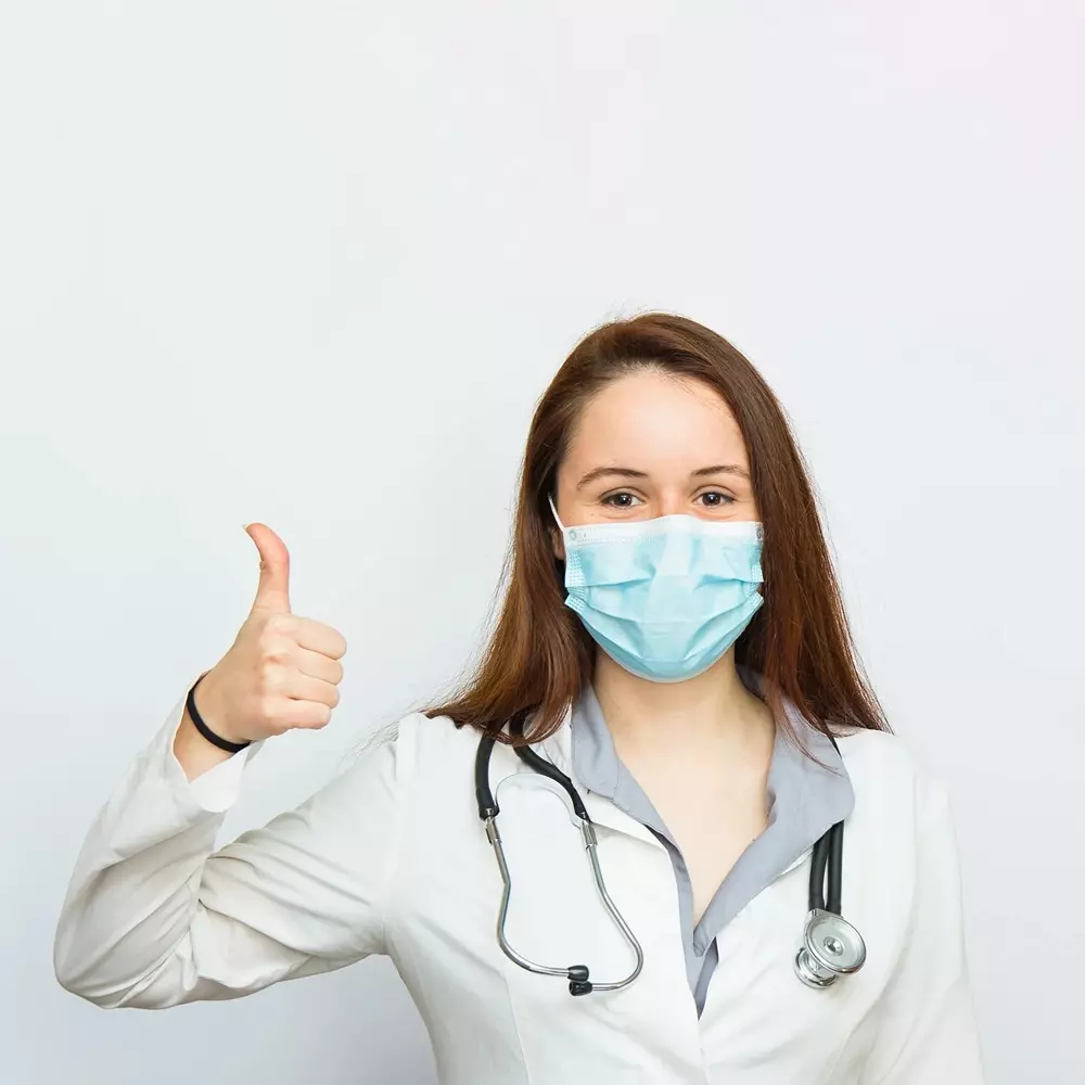 HEAPRO Disposable 3 Ply Face Mask Non-Woven Fabric Blue Universal Size, H-36 (Pack of 5000)