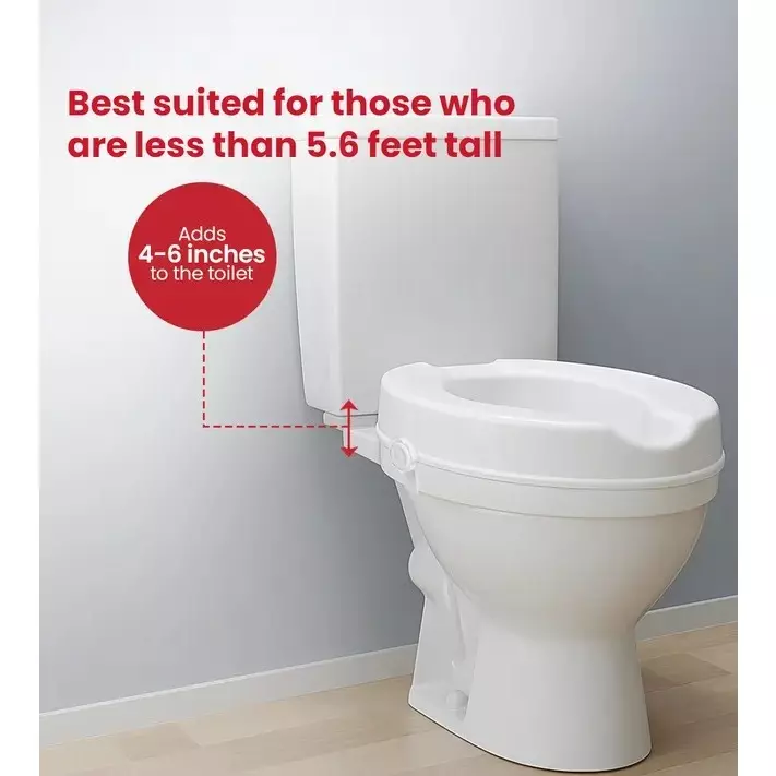 AGEasy Antara by MAX Group Commode Seat Raiser 10 cm (4 inch) Height Plastic White For Home Use, AECR100101