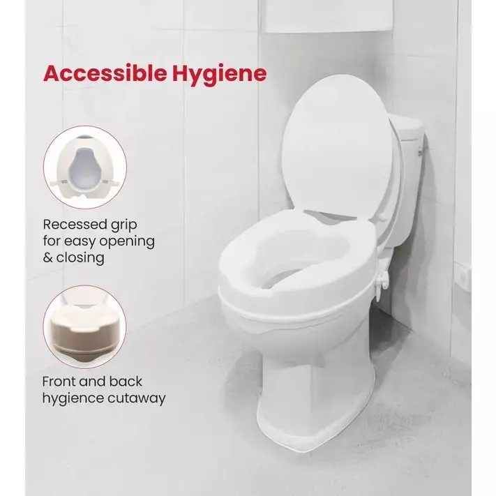 AGEasy Antara by MAX Group Commode Seat Raiser 10 cm (4 inch) Height Plastic White For Home Use, AECR100101