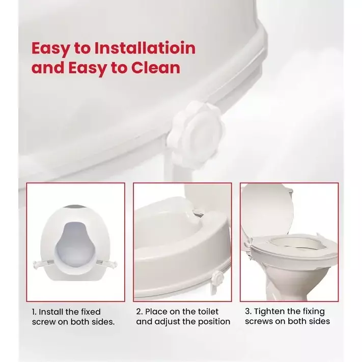 AGEasy Antara by MAX Group Commode Seat Raiser 10 cm (4 inch) Height Plastic White For Home Use, AECR100101