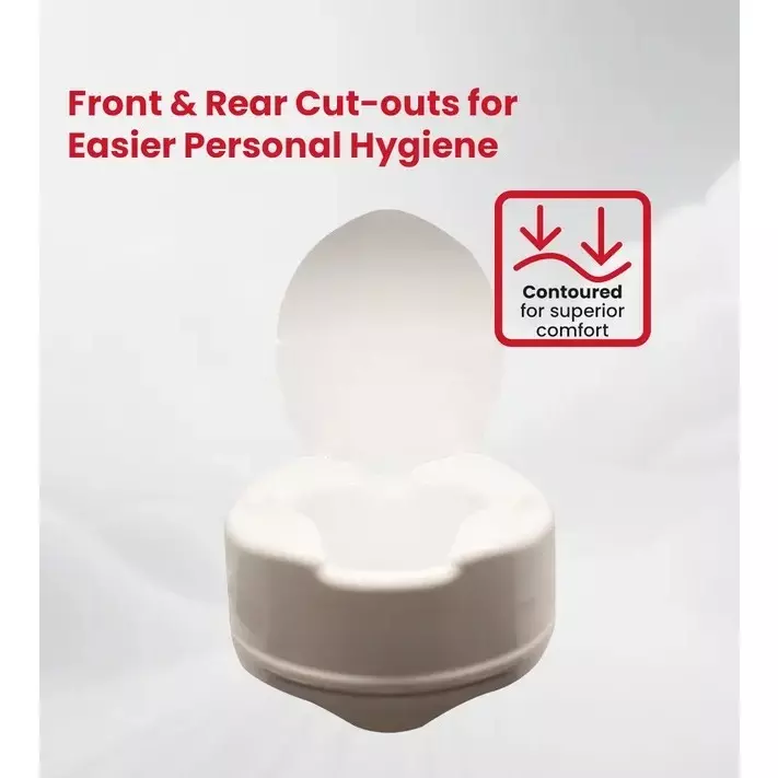 AGEasy Antara by MAX Group Commode Seat Raiser 10 cm (4 inch) Height Plastic White For Home Use, AECR100101