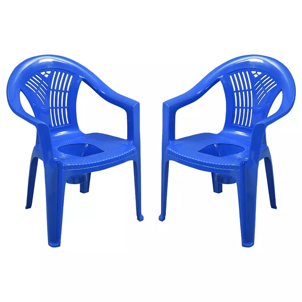 Swagath Commode Chair With Arm Rest Plastic Material 100 Kg Load Capacity 90 L Pan Capacity Blue Color, SITPOT-BL-2 (Pack of 2 Pcs)