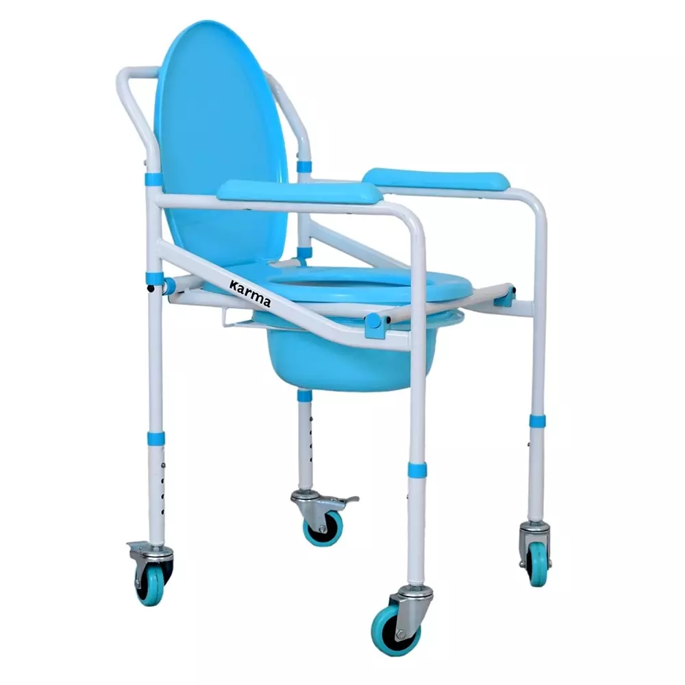 karma-foldable-commode-chair-with-wheel-mild-steel-partial-elliptical-frame-460-mm-seat-width-120-kg-weight-capacity-aqua-5-cmd-ms-blue