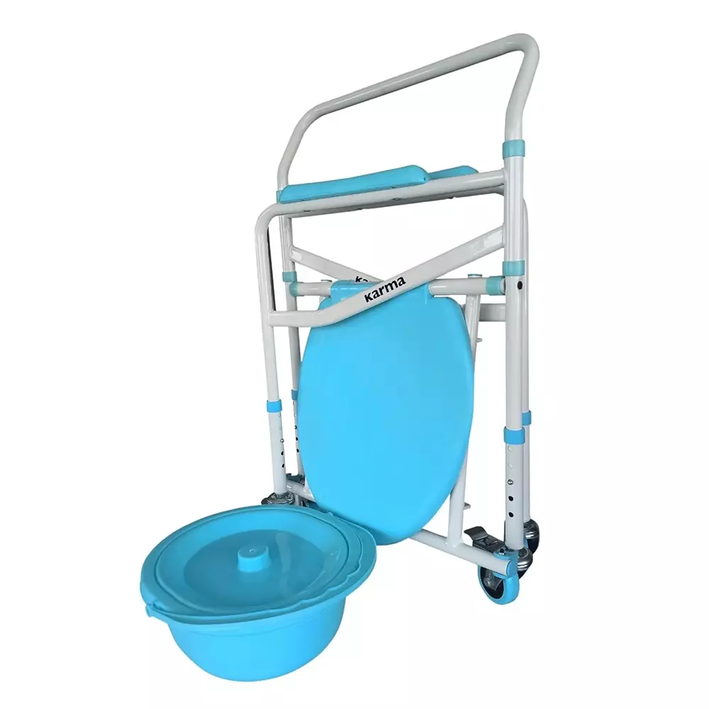 karma-foldable-commode-chair-with-wheel-mild-steel-partial-elliptical-frame-460-mm-seat-width-120-kg-weight-capacity-aqua-5-cmd-ms-blue