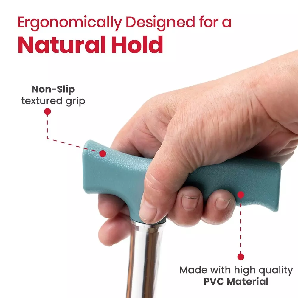 AGEasy Antara by MAX Group Quadbase Walking Stick 4 Legs 93 cm (36 inch) Extended Length Aluminum Grey, AEWS200401