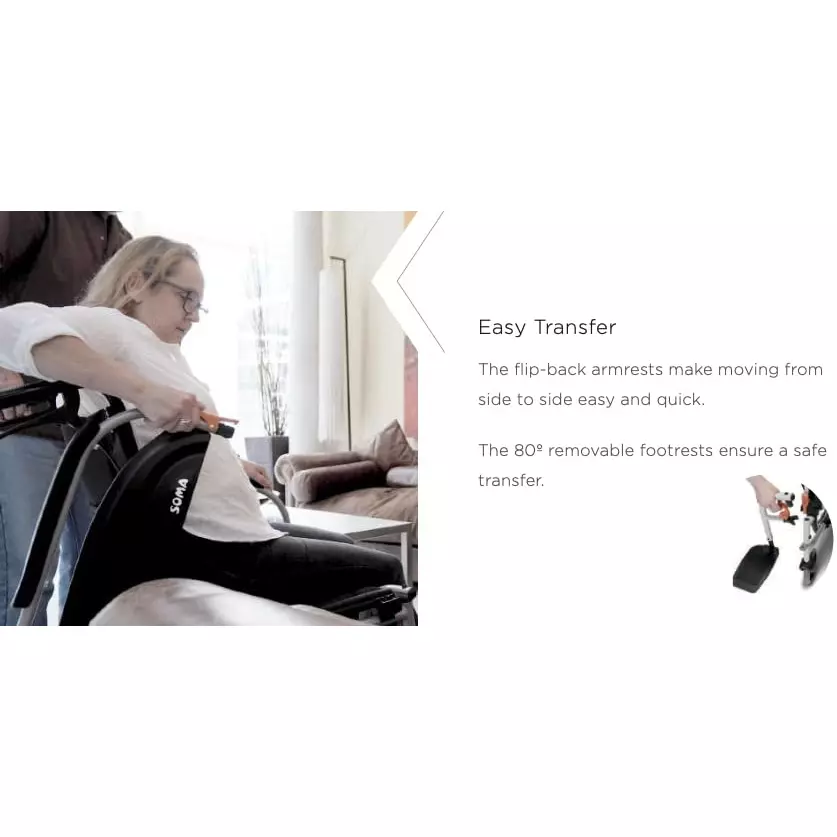 Karma Agile F14 Foldable Wheelchair Attendant-Propelled 46 cm (18 inch) Seat Width Black