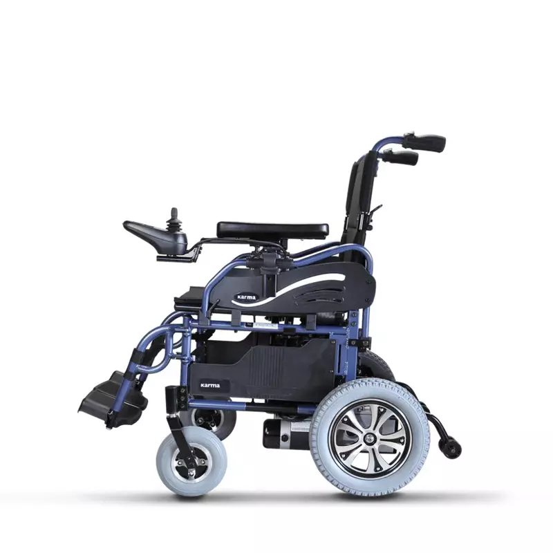 Karma Healthcare Wheelchair 135 Kg Load Capacity Alloy Rear Wheel Foldable Frame, KP-25.2
