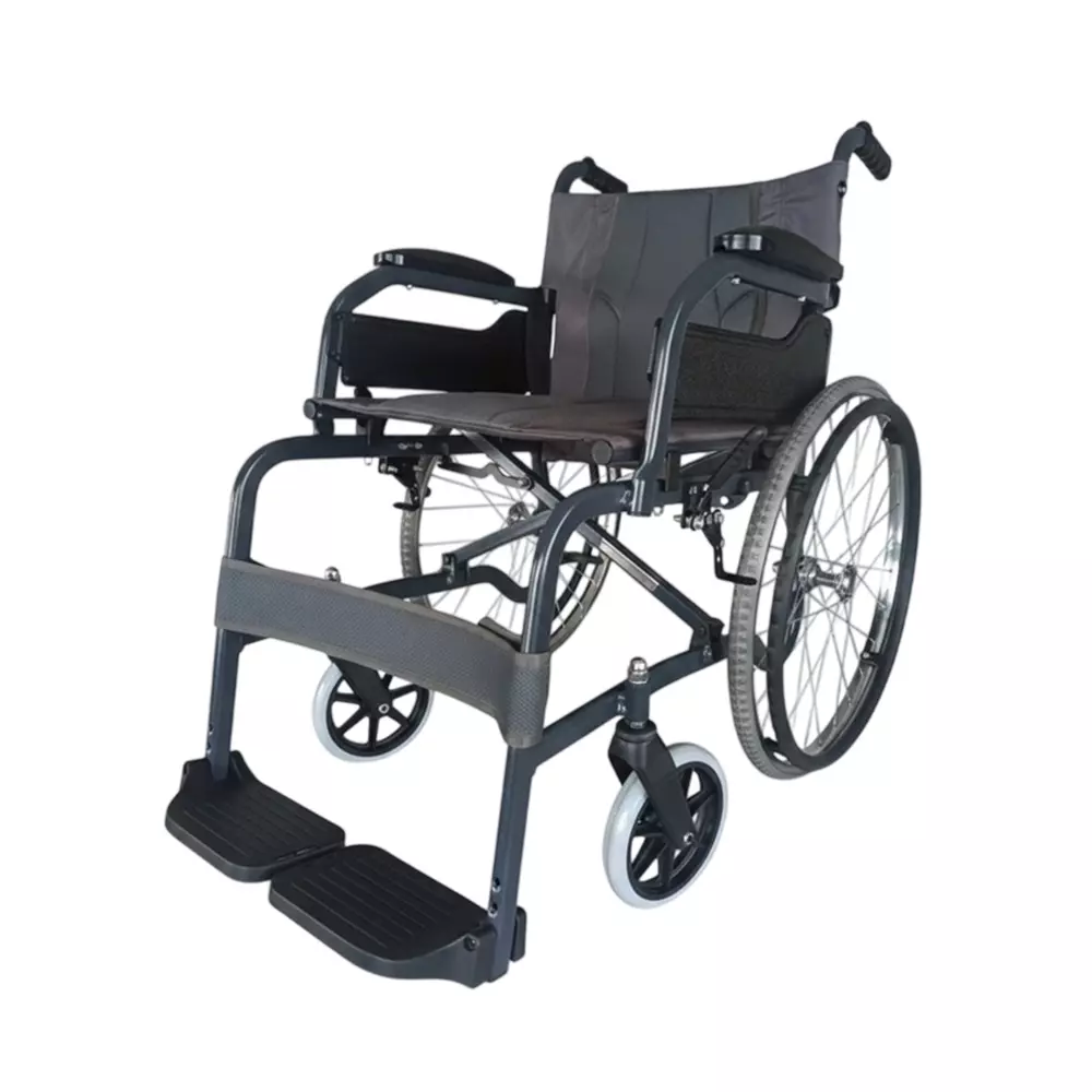 Karma Healthcare Wheelchair 45.5 cm (455 mm) Seat Width 100 Kg Load Capacity Fixed Armrest, Champion 200