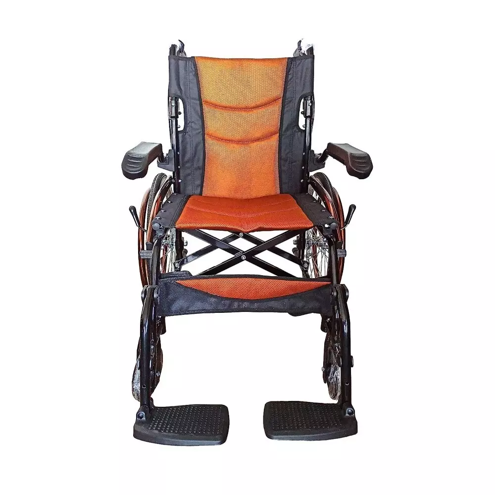 Karma Healthcare Wheelchair 45.72 cm (18 inch) Seat Width 100 Kg Load Capacity Flip-Back Armrest, Ryder AWC 13