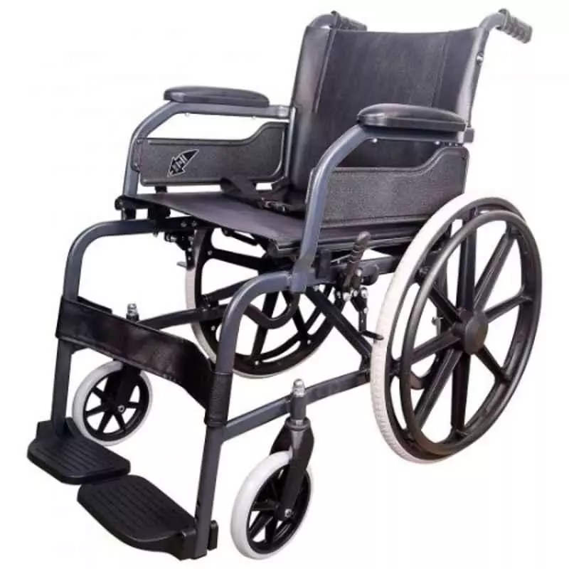 Karma Healthcare Wheelchair 44.45 cm (17.5 inch) Seat Width 100 Kg Load Capacity Flip Up Armrest, Champion 200 Mag