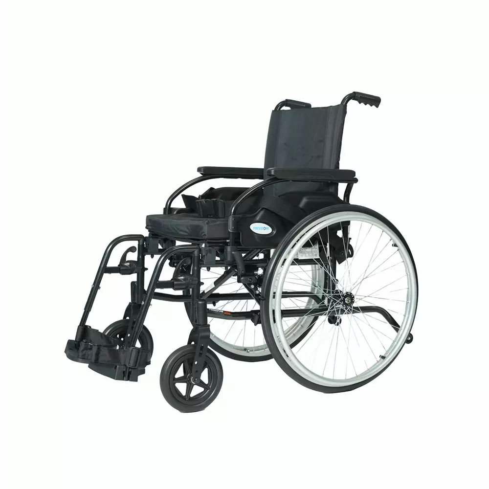 Forza Freedom Wheelchair 125 Kg Weight Capacity Self-Propelled/Attendant With Foldable Black, WC5000-SP