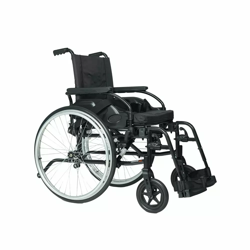Forza Freedom Wheelchair 125 Kg Weight Capacity Self-Propelled/Attendant With Foldable Black, WC5000-SP