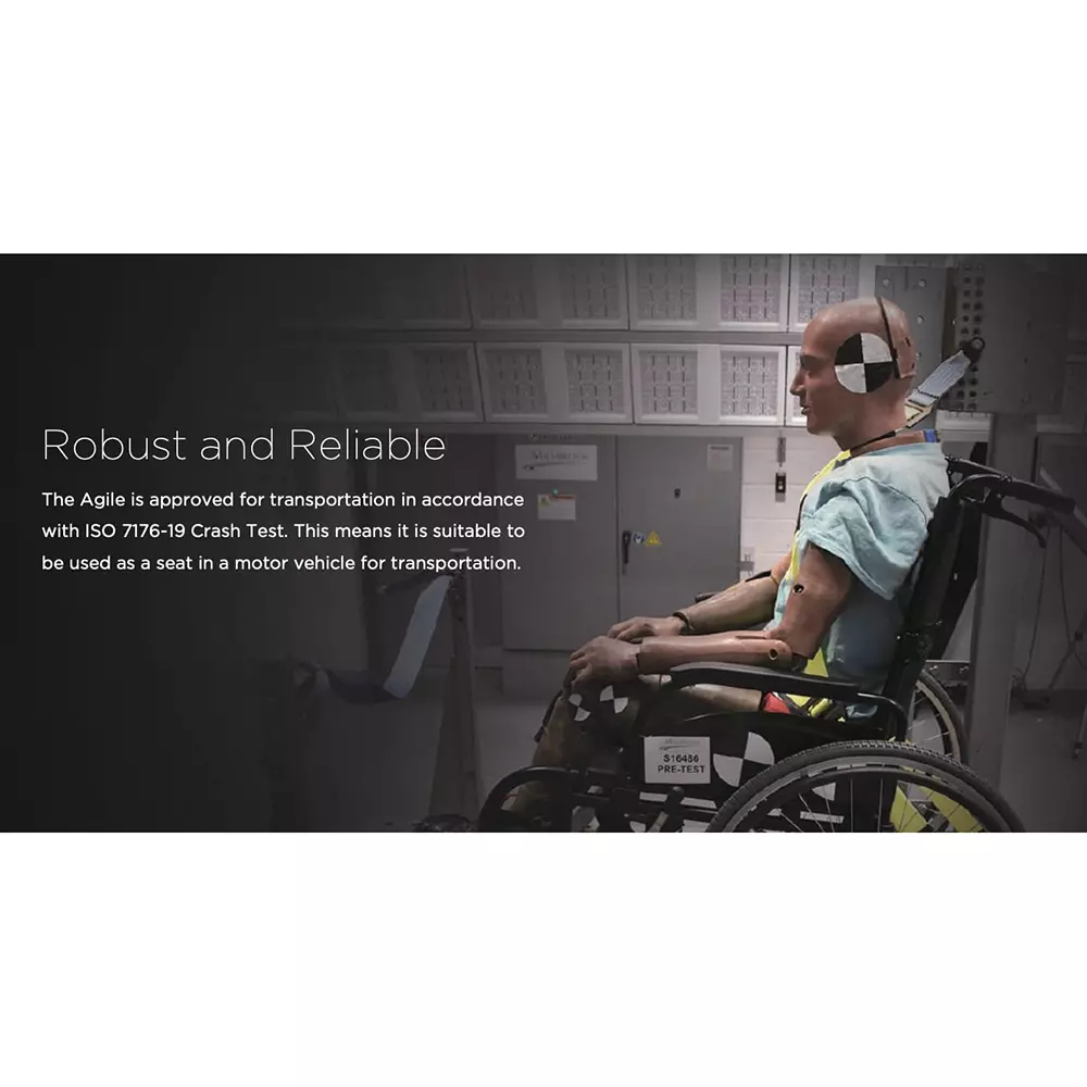 Karma Agile F24 Foldable Wheelchair Attendant-Propelled 46 cm (18 inch) Seat Width Black & Grey
