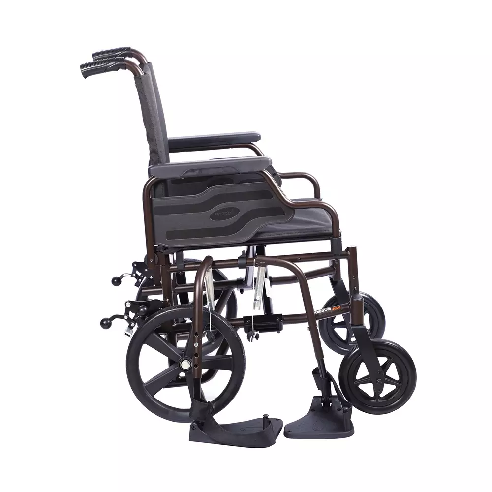 Forza Freedom Wheelchair 125 Kg Weight Capacity Transit Attendant Driven Black, WC4000-TR