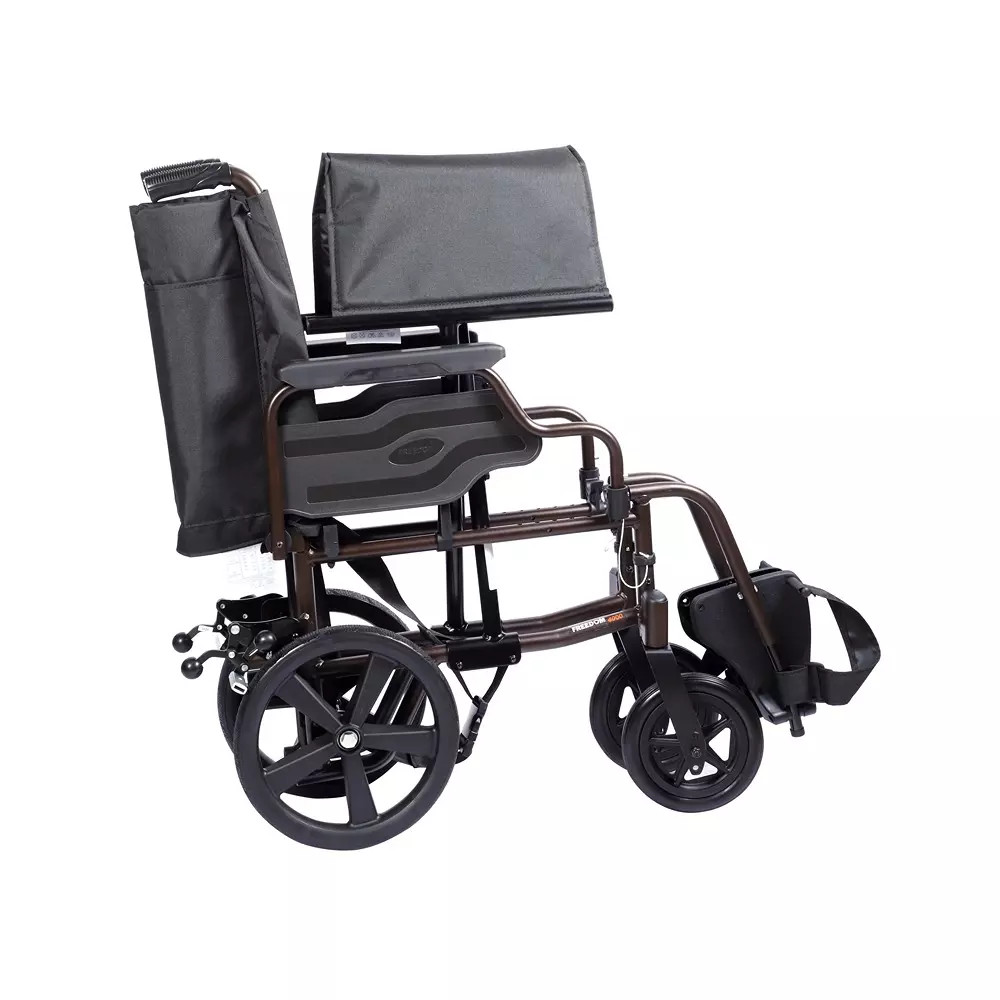 Forza Freedom Wheelchair 125 Kg Weight Capacity Transit Attendant Driven Black, WC4000-TR