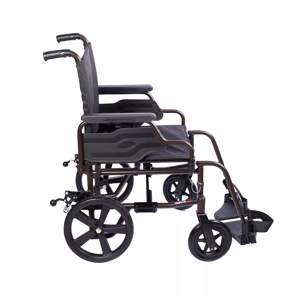 Forza Freedom Wheelchair 125 Kg Weight Capacity Transit Attendant Driven Black, WC4000-TR