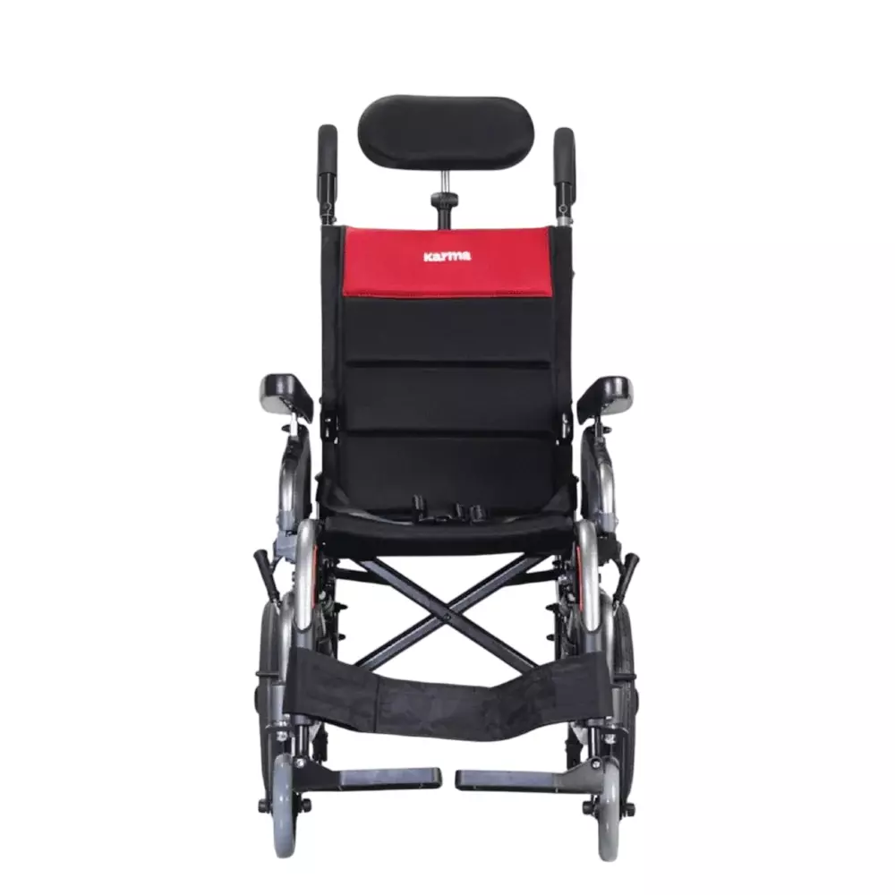 Karma Healthcare Wheelchair 43.18 cm (17&nbsp;Inch) Seat Width 115 Kg Load Capacity Flipback Armrest, VIP 2