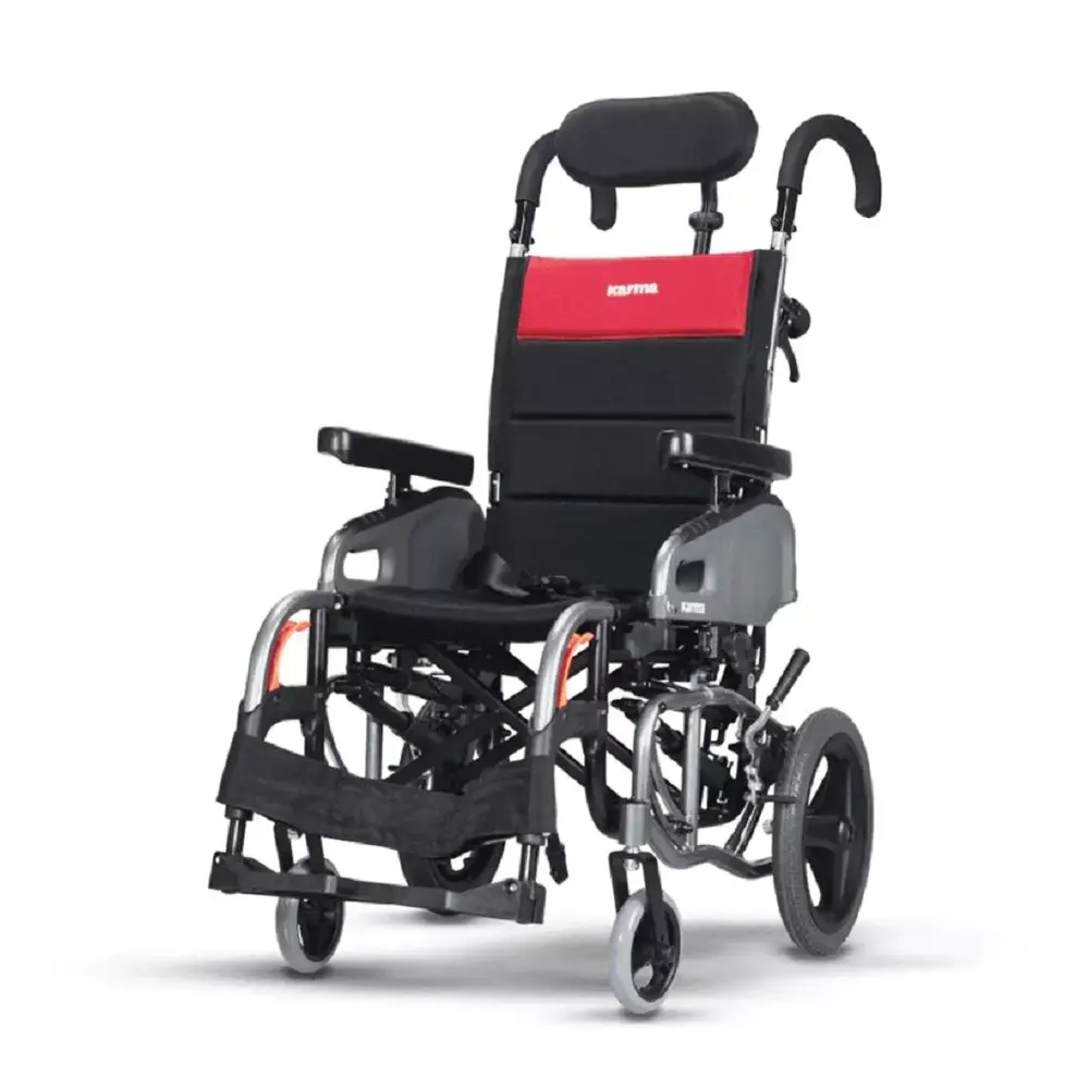 Karma Healthcare Wheelchair 43.18 cm (17&nbsp;Inch) Seat Width 115 Kg Load Capacity Flipback Armrest, VIP 2