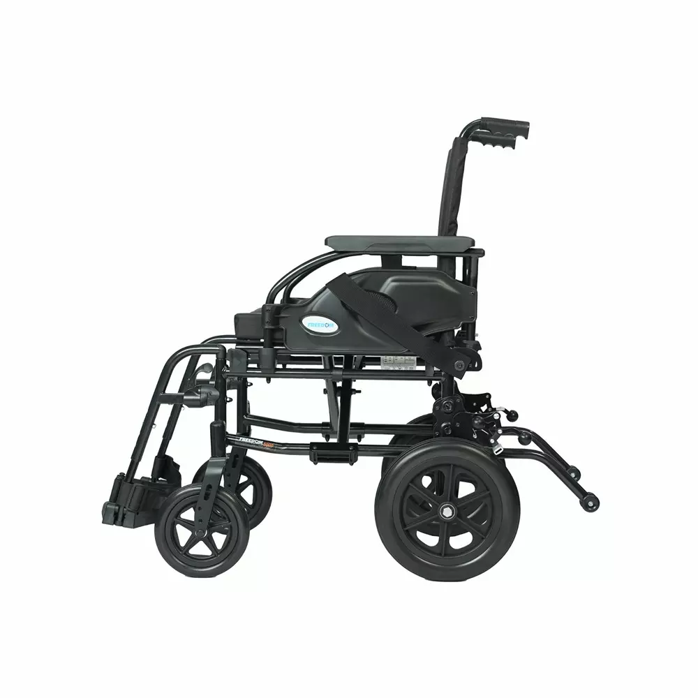 Forza Freedom Wheelchair 125 Kg Weight Capacity Transit Attendant Driven Black With Foldable, WC5000-TR