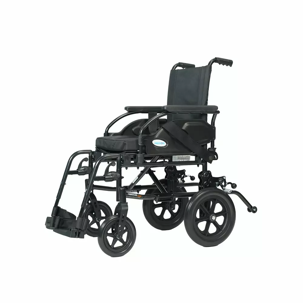 Forza Freedom Wheelchair 125 Kg Weight Capacity Transit Attendant Driven Black With Foldable, WC5000-TR