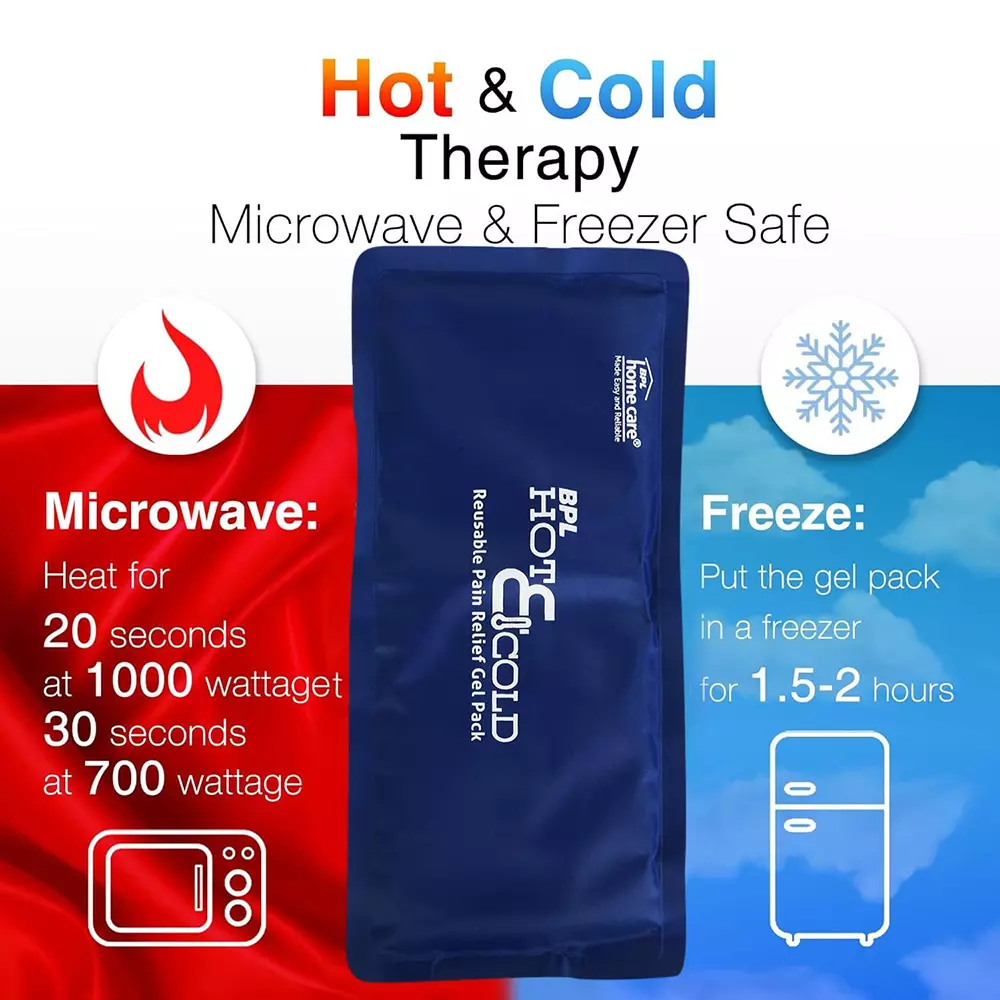 BPL Medical Technologies Hot and Cold Gel Pack Blue Free Size for Injuries and Pain Relief