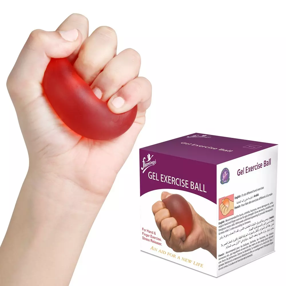 flamingo-exercise-gel-ball-red-color-medium-resistance-for-hand-grip-muscle-strengthening-stress-relief-oc-2138
