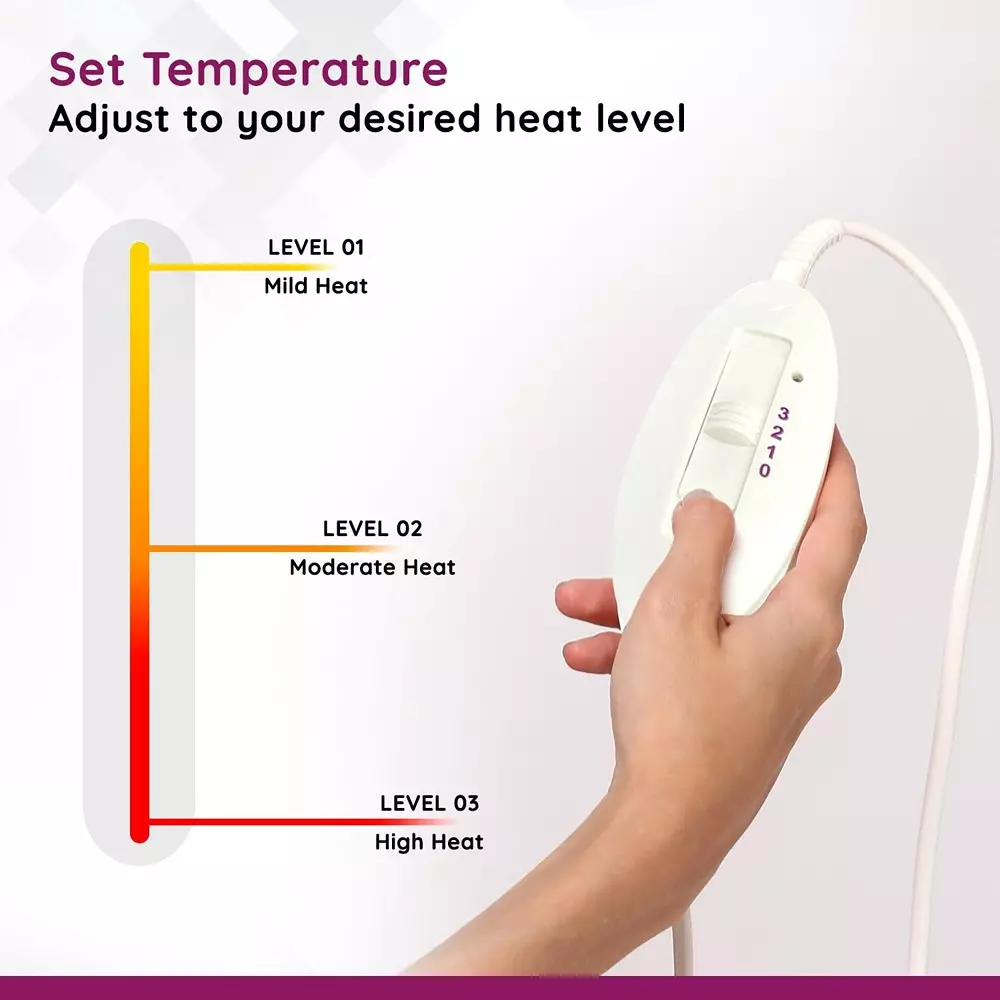 Flamingo Orthopaedic Electric Heating Pad XL Size 55 W Cotton, Polyvinyl Chloride White