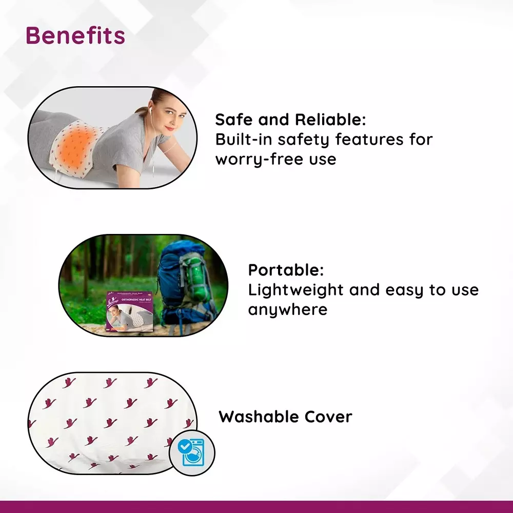 Flamingo Orthopaedic Electric Heating Pad Regular Size 55 W Polyster,Nylon,Spandex,Rayon,Glassfiber,Pvc White