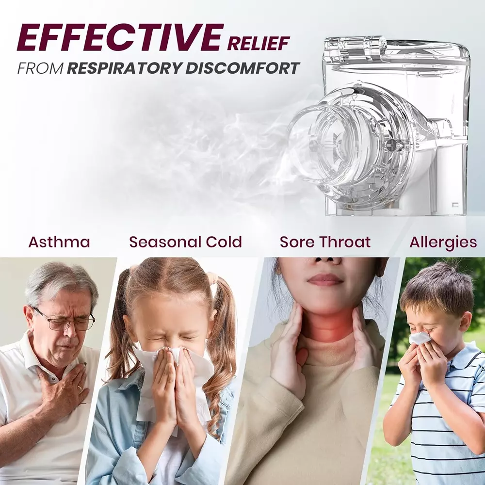 AGEasy Antara by MAX Group Display Mesh Nebulizer 3 Hrs Charging Time Built-In Rechargeable Battery White, AENB200103