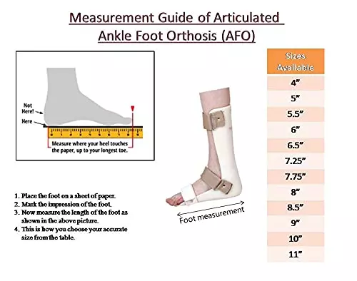SALO ORTHOTICS Static Ankle Foot Orthosis Right 6.5" 104