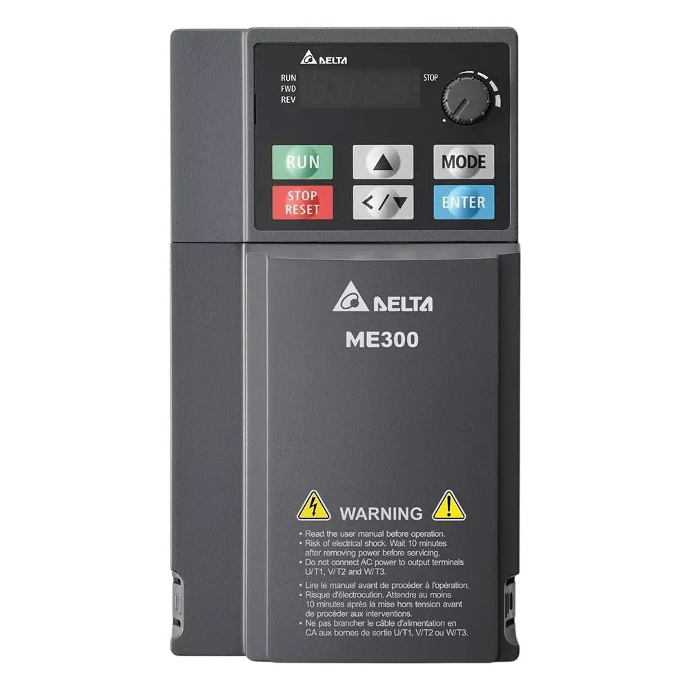 Delta 1.5 kW ME300 Series AC Motor Drive IP20 Standard Model 1 Phase 7.5 A Current and IP20 Rating, VFD7A5ME21ANNAA