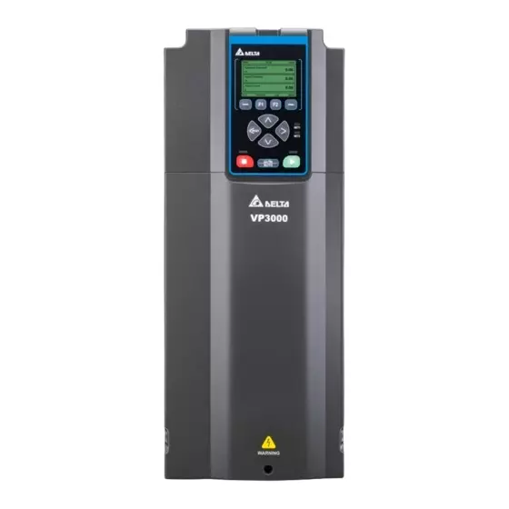 Delta 4 kW VP3000 Series AC Motor Drive IP20/Type 1, 460 V, 3 Phase, 11 A Current and In-Built LCD Keypad, DC Choke, C2 Category EMC Filter, VFD011VP43BSTCA